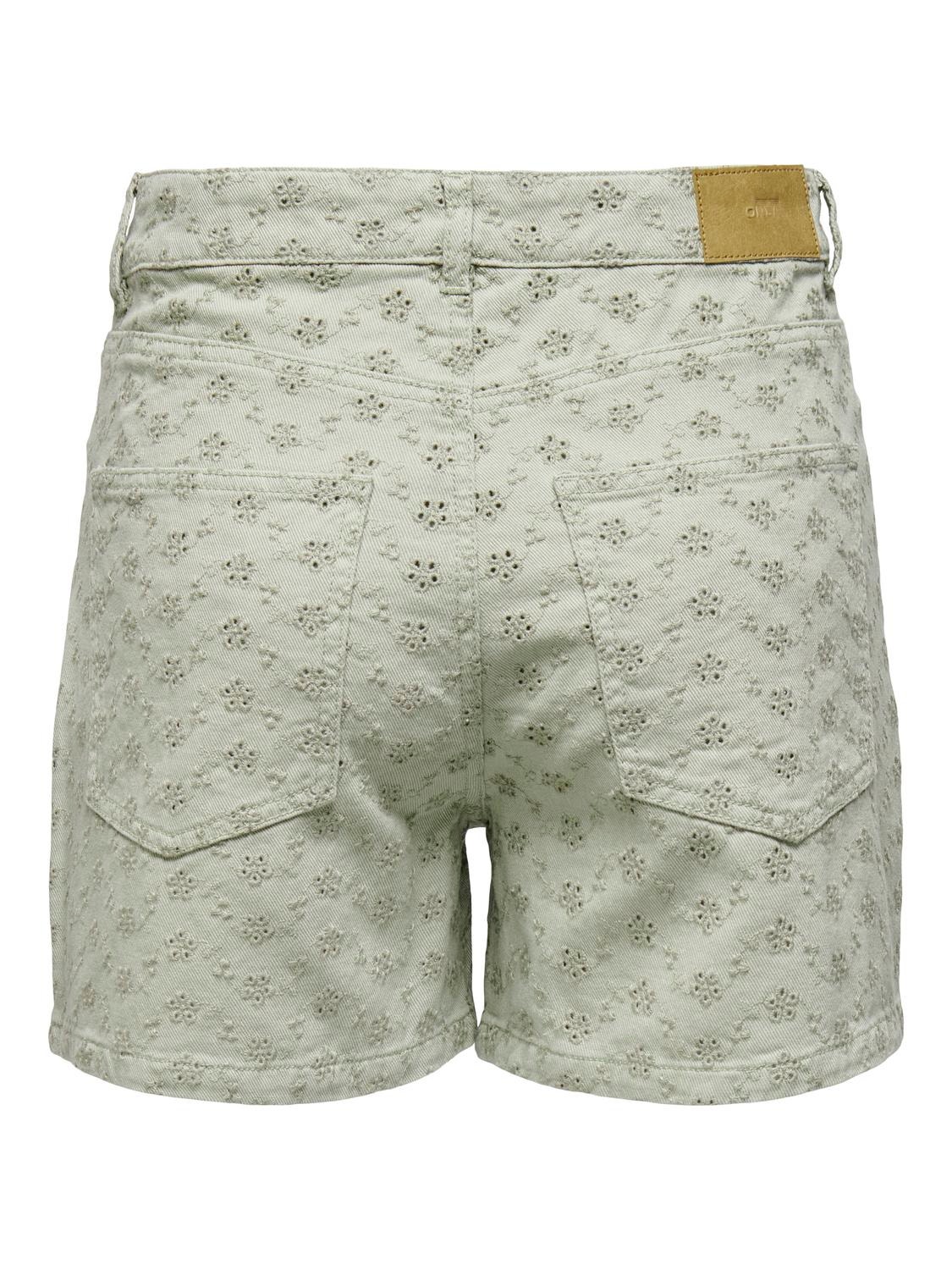 ONLY Patterned High waisted Shorts -Moss Gray - 15291508