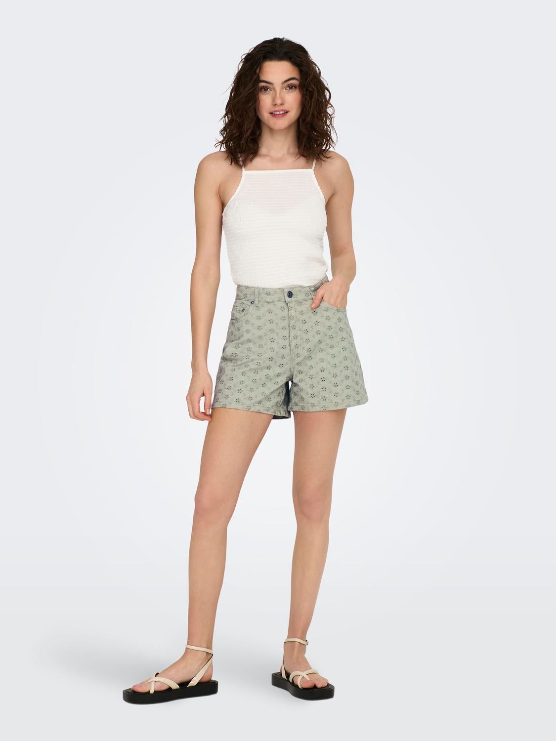 Grey best sale flowy shorts