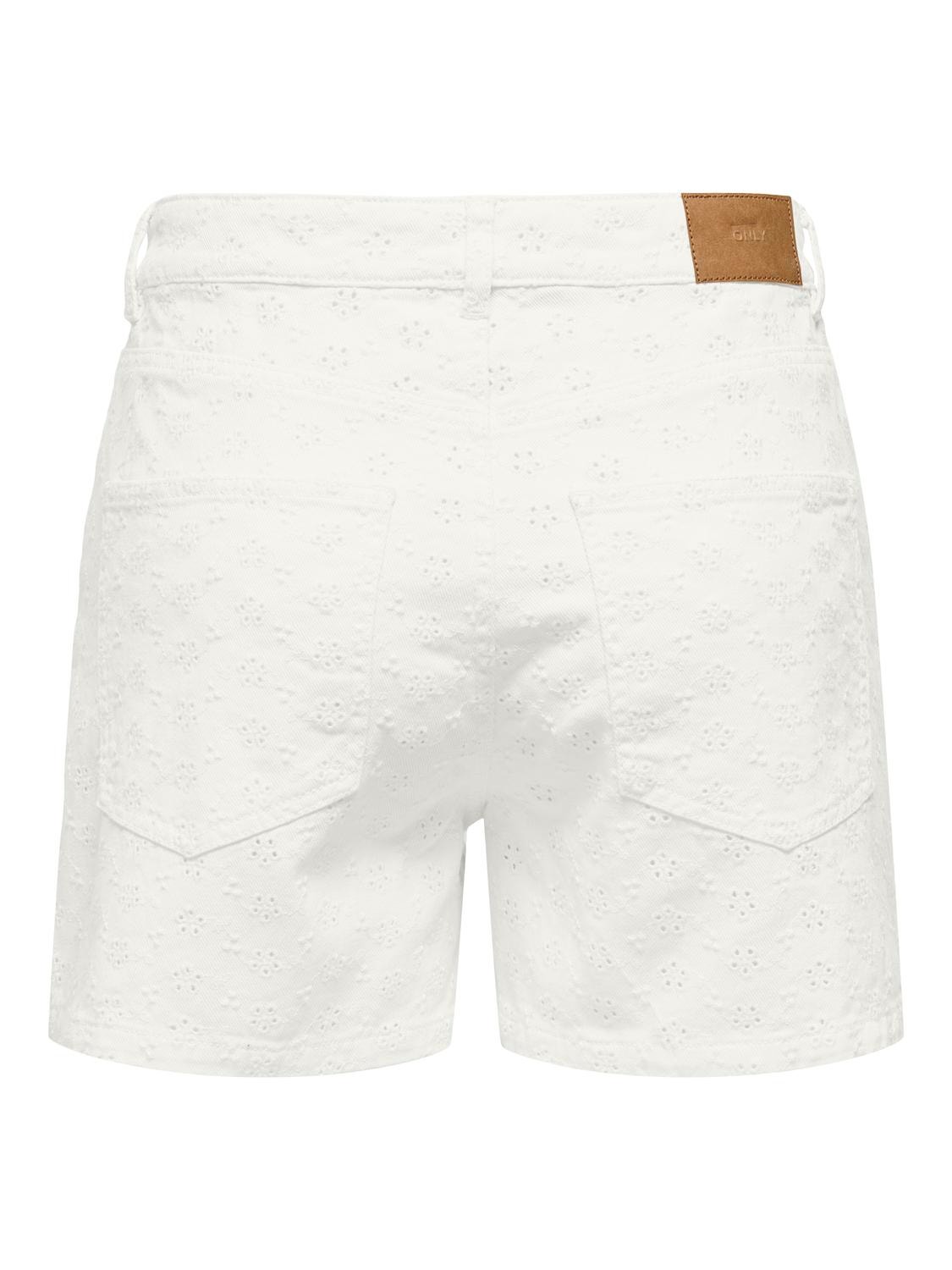 ONLY Patterned High waisted Shorts -Cloud Dancer - 15291508