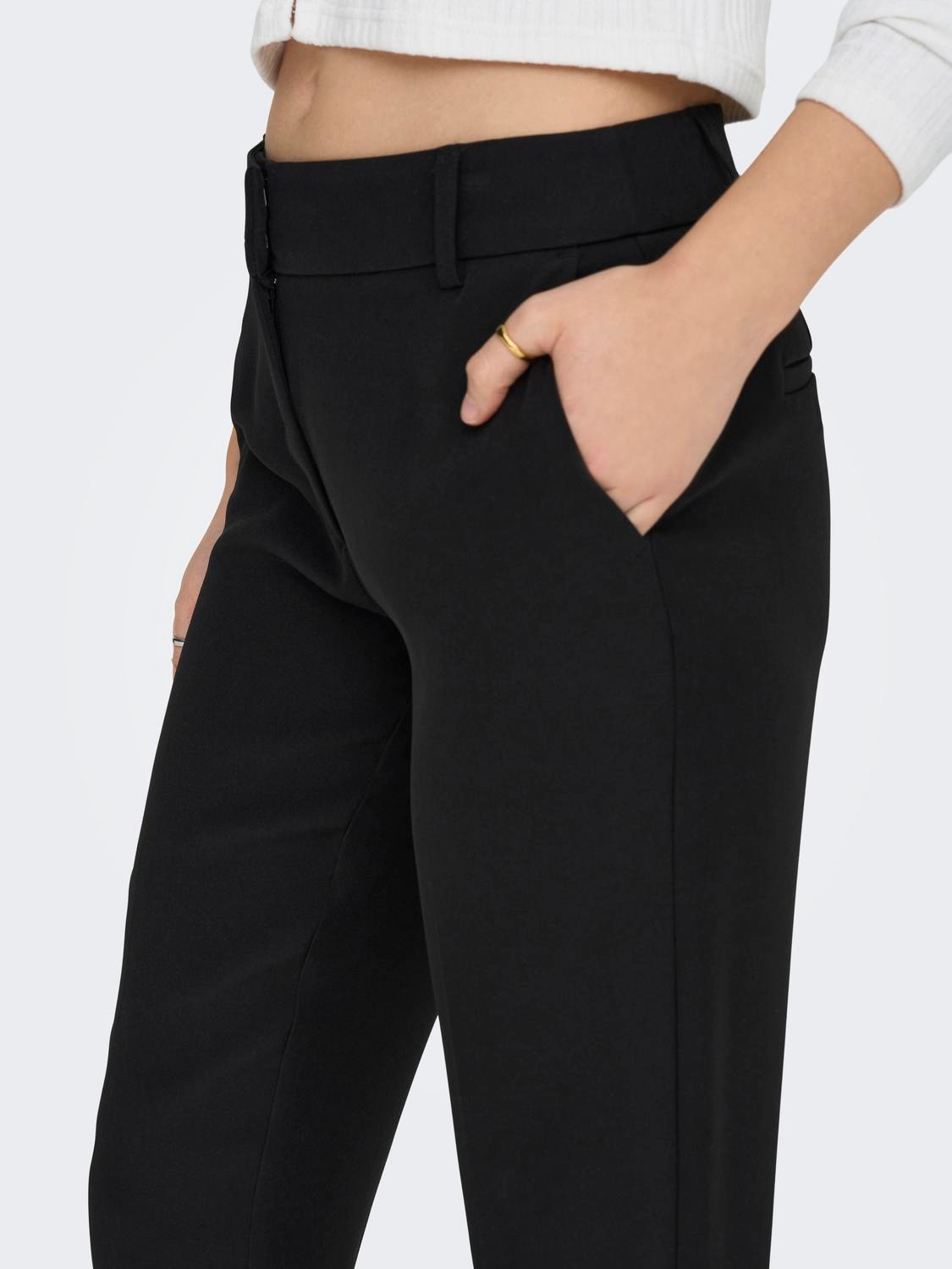 ONLY Pantalons Slim Fit Taille haute -Black - 15291514