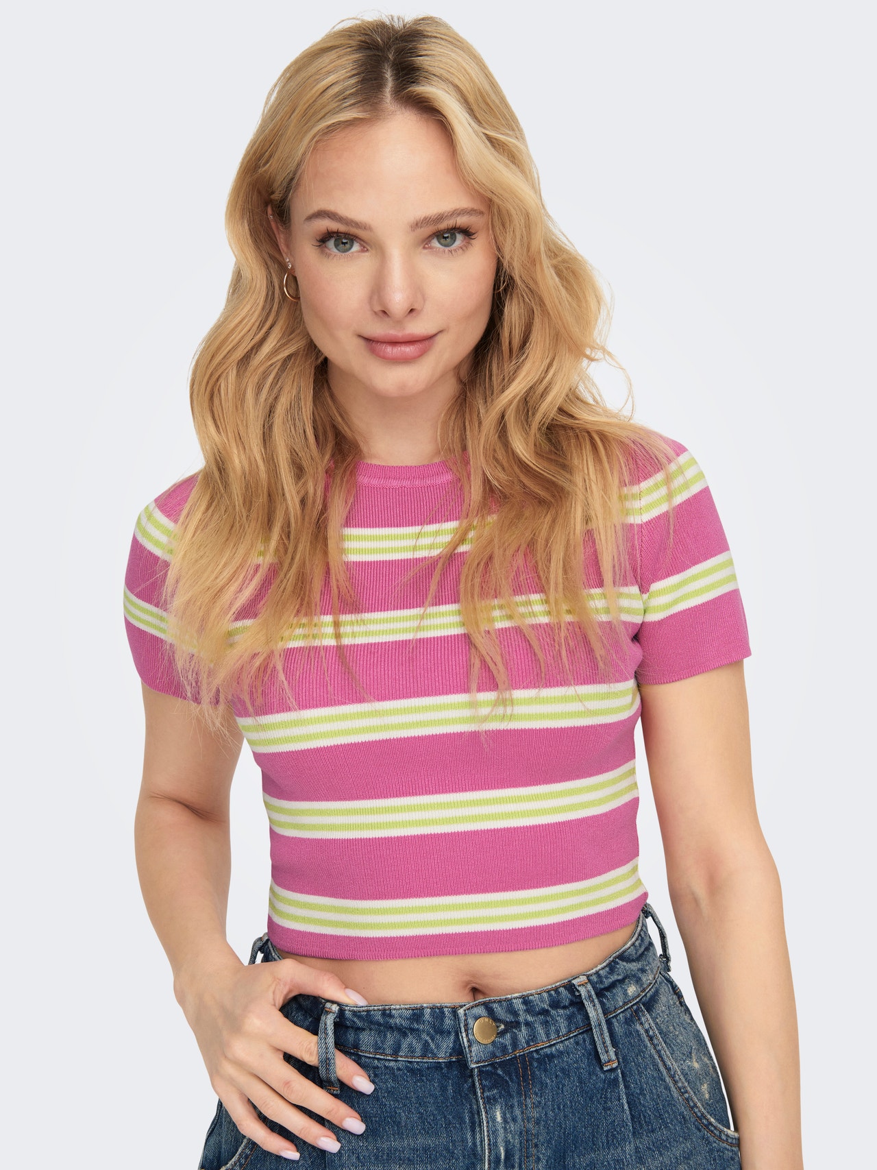 ONLY cropped o-hals top -Wild Orchid - 15291536