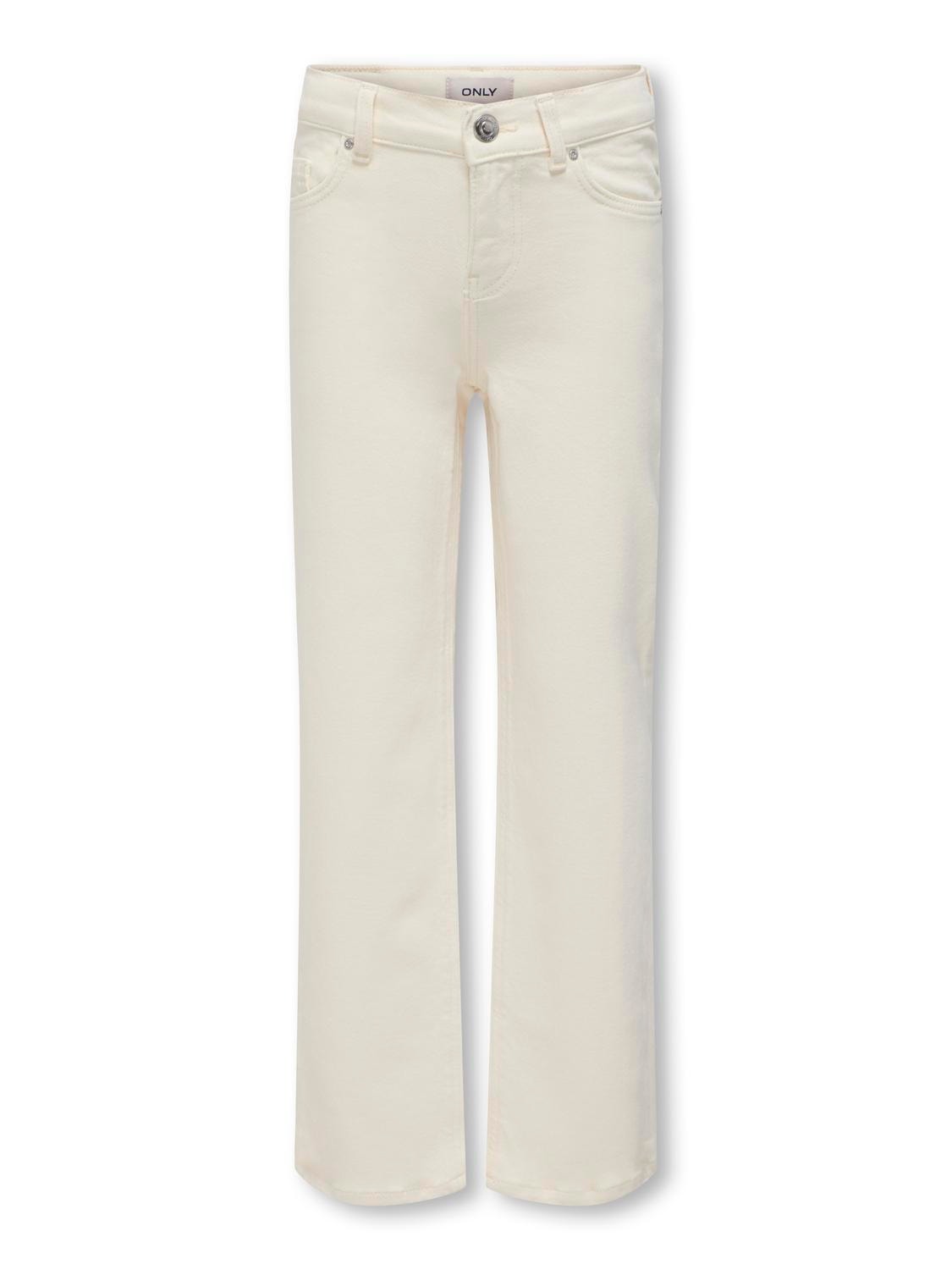 ONLY Krój wide leg Wysoka talia Jeans -Ecru - 15291571
