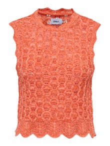 ONLY Patterned Knit Top -Orange Peel - 15291602