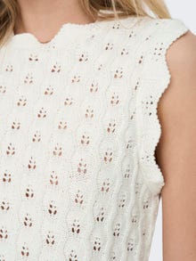 Patterned Knit Top, White