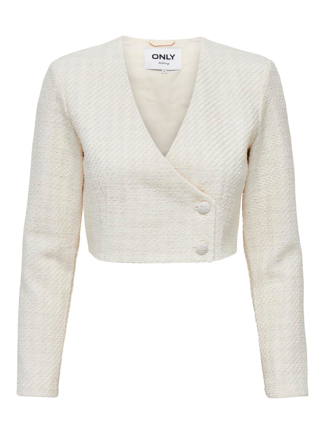 ONLY Cropped Boucle Blazer -Cloud Dancer - 15291616
