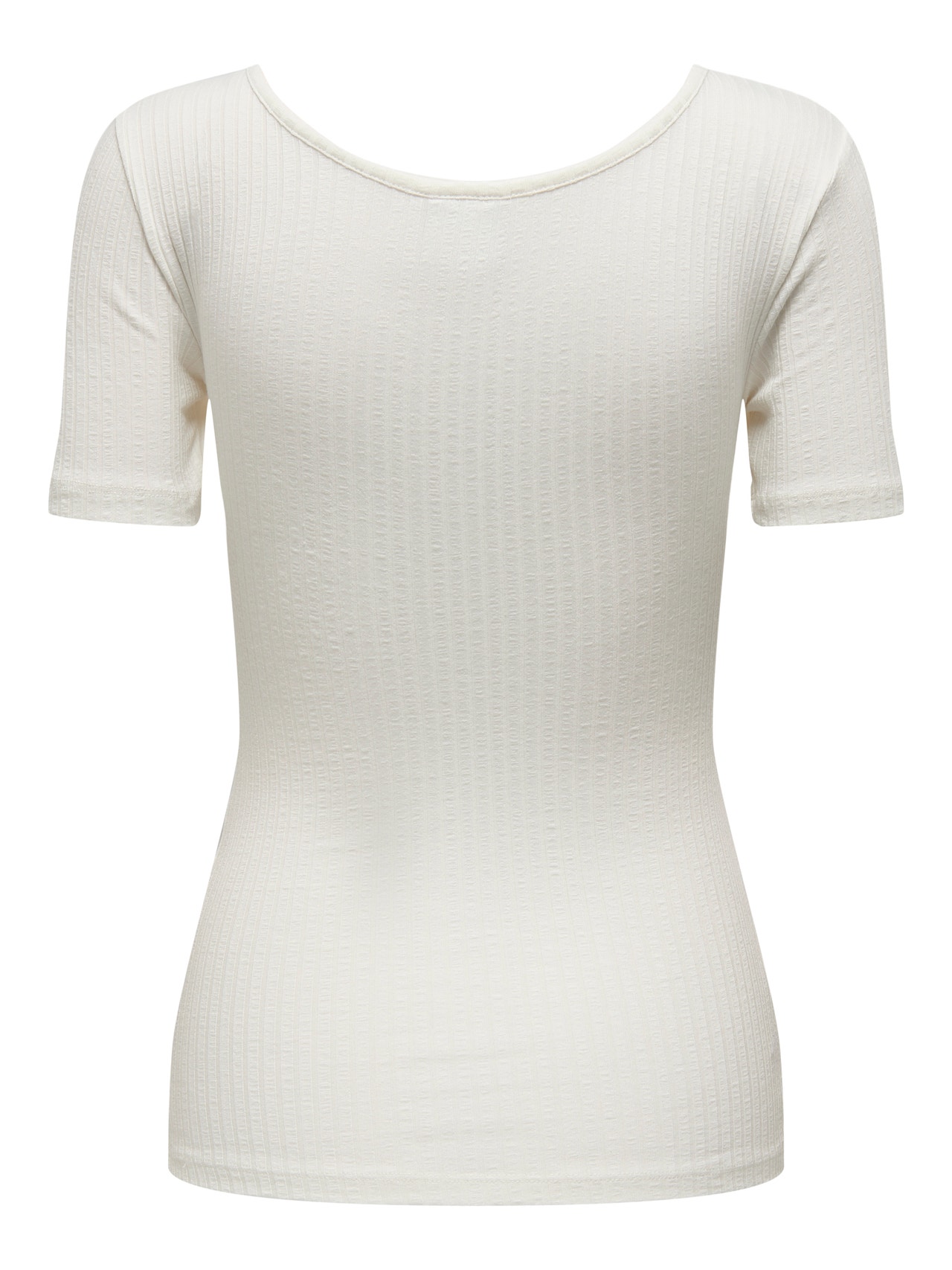 Ribbed Scoop-Back T-Shirt
