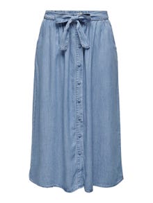 ONLY Falda larga Cintura alta -Light Blue Denim - 15291712