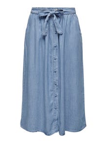 ONLY High waist Long skirt -Light Blue Denim - 15291712