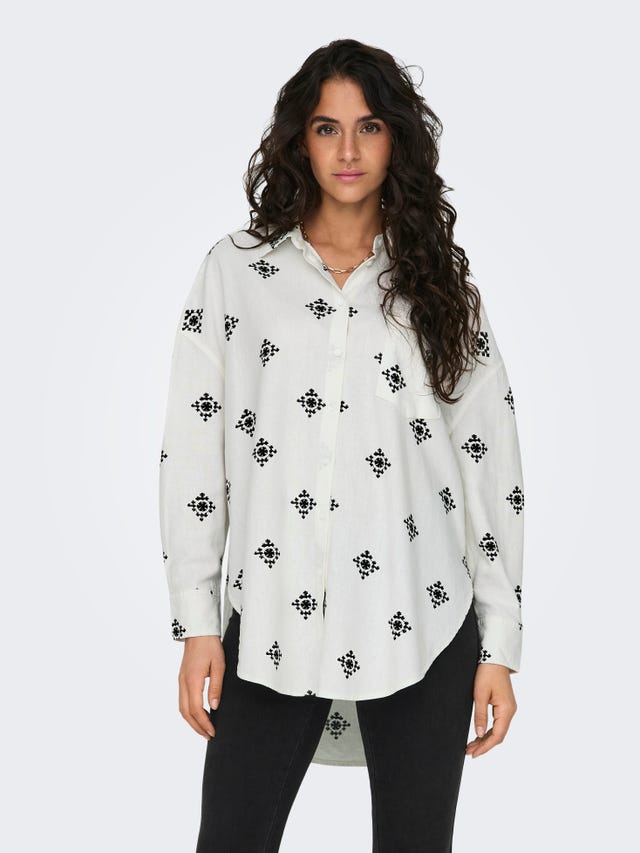 ONLY Oversized fit Overhemd kraag Manchetten met knoop Overhemd - 15291786