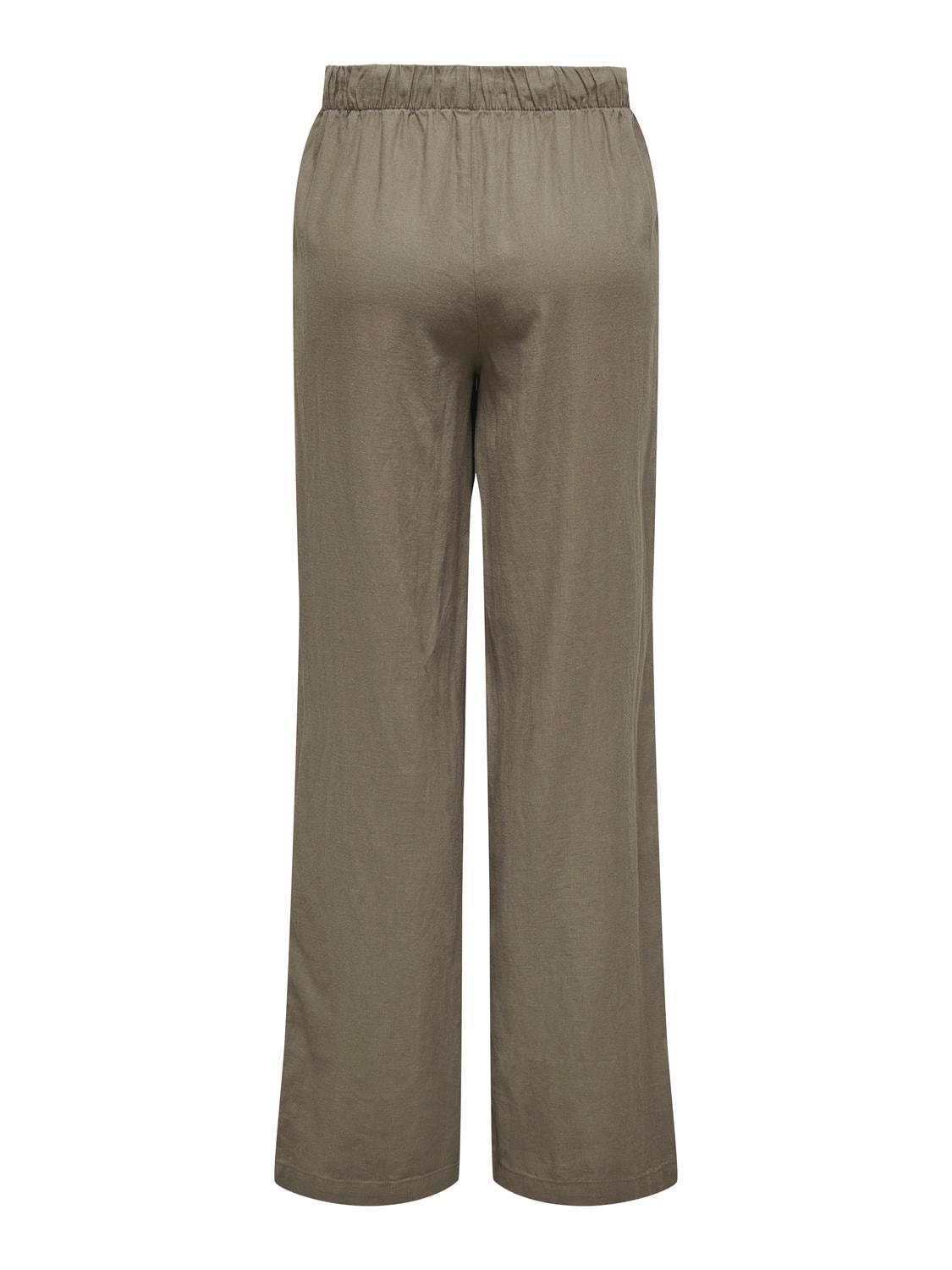 ONLY Loose Fit Mid waist Trousers -Walnut - 15291807