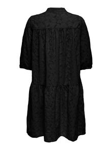 ONLY Locker geschnitten Mandarin Kragen Kurzes Kleid -Black - 15291833