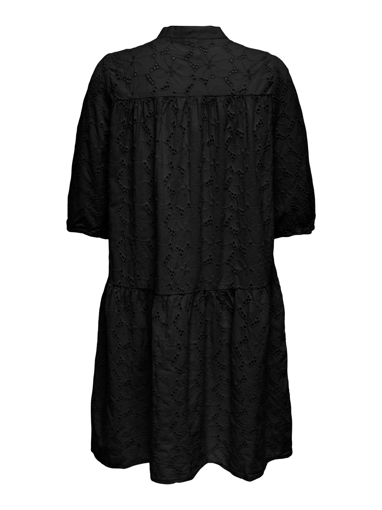 ONLY Locker geschnitten Mandarin Kragen Kurzes Kleid -Black - 15291833