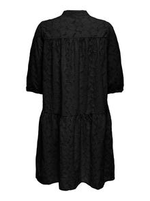 ONLY Relaxed Fit Kinakrage Kort kjole -Black - 15291833