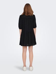 ONLY Locker geschnitten Mandarin Kragen Kurzes Kleid -Black - 15291833