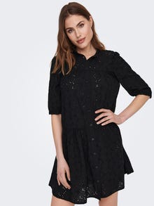 ONLY Relaxed fit Chinese boord Korte jurk -Black - 15291833