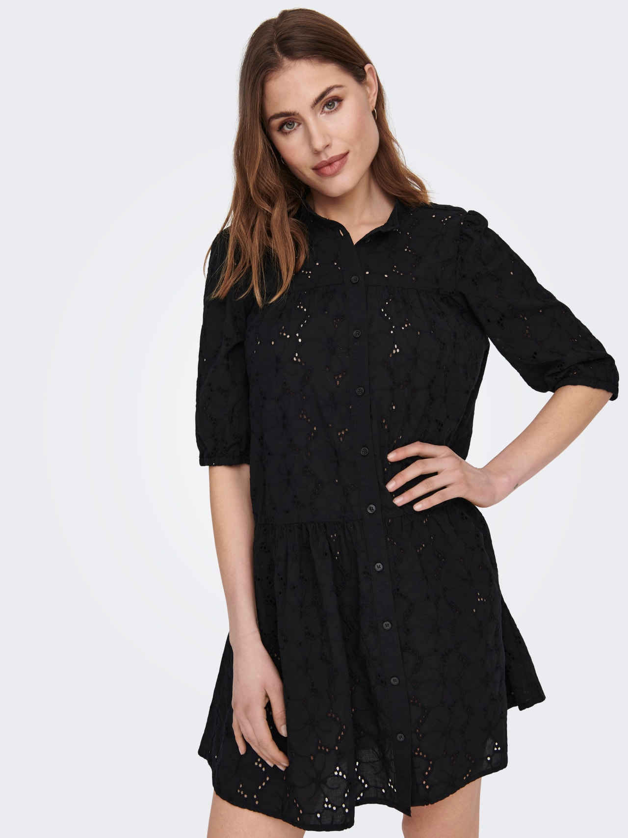 ONLY Short China Collar Dress -Black - 15291833