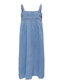 ONLY Loose Fit V-Neck Short dress -Medium Blue Denim - 15291850