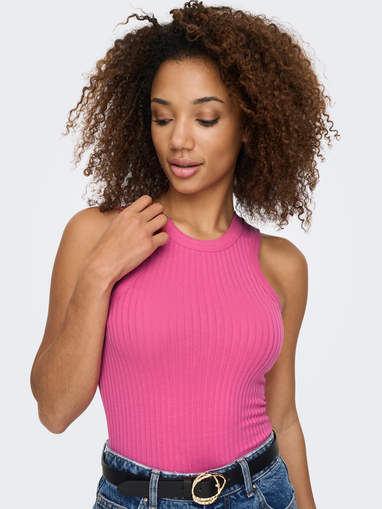 ONLY Slim Fit Rundhals Tank-Top -Pink Power - 15291932