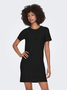 ONLY Loose Fit O-Neck Short dress -Black - 15291942