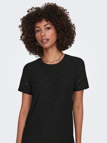 ONLY Kort T-shirt Kjole -Black - 15291942