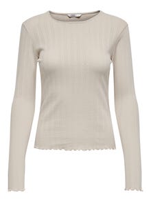 ONLY Regular Fit Round Neck Top -Pumice Stone - 15291987