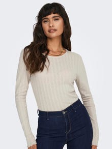 ONLY Regular Fit Round Neck Top -Pumice Stone - 15291987
