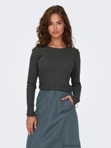 ONLY Normal geschnitten Rundhals Top -Dark Grey Melange - 15291987