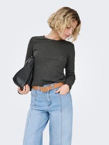 ONLY Tavapärane lõige Ümmargune kaelus Top -Dark Grey Melange - 15291987