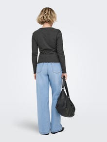 ONLY Tavapärane lõige Ümmargune kaelus Top -Dark Grey Melange - 15291987