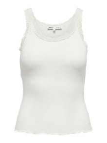 ONLY Regular Fit U-hals Tanktopp -Cloud Dancer - 15292057