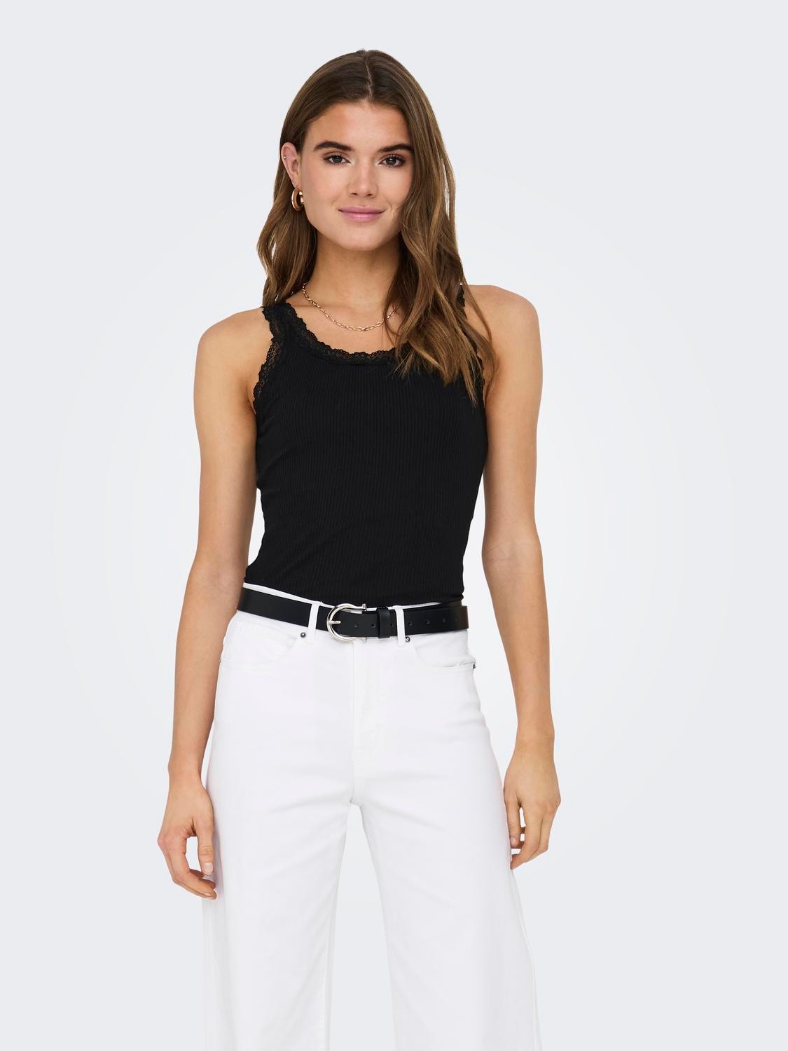 ONLY Débardeurs Regular Fit Col en U -Black - 15292057