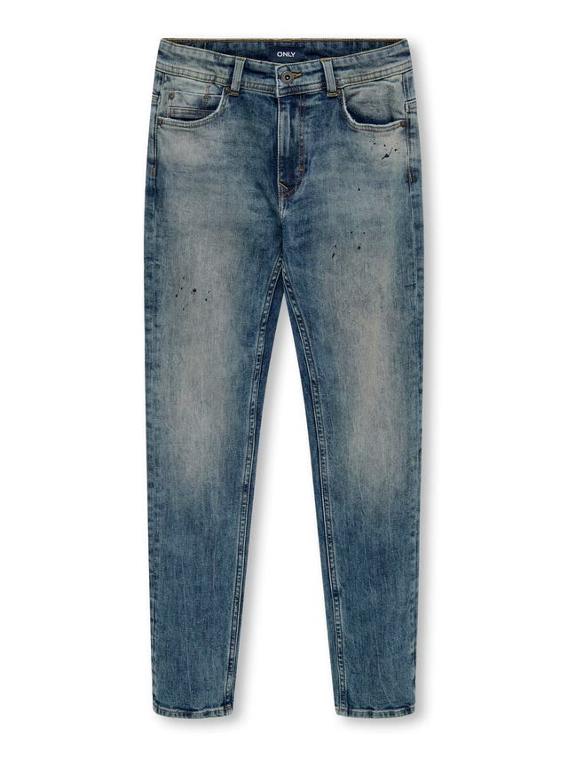 ONLY KOBMatt Slim Medium Blue Paint Jeans - 15292061
