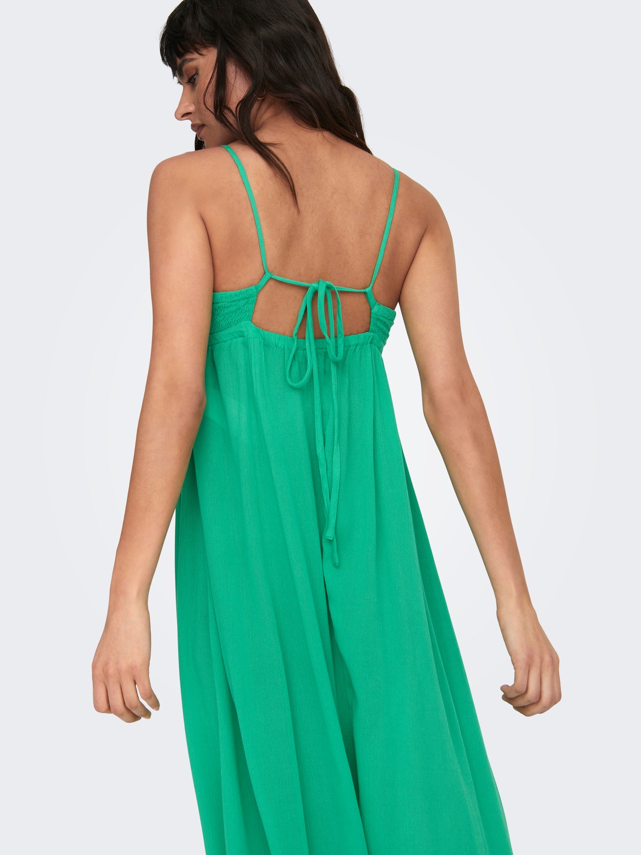ONLY Regular Fit V-Neck Long dress -Simply Green - 15292076