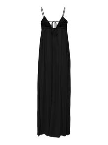 ONLY Normal geschnitten V-Ausschnitt Langes Kleid -Black - 15292076