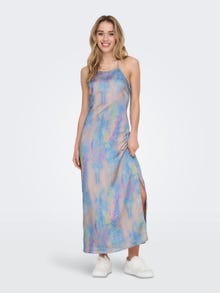 ONLY Maxi Dress With Slit -Cyan Blue - 15292105