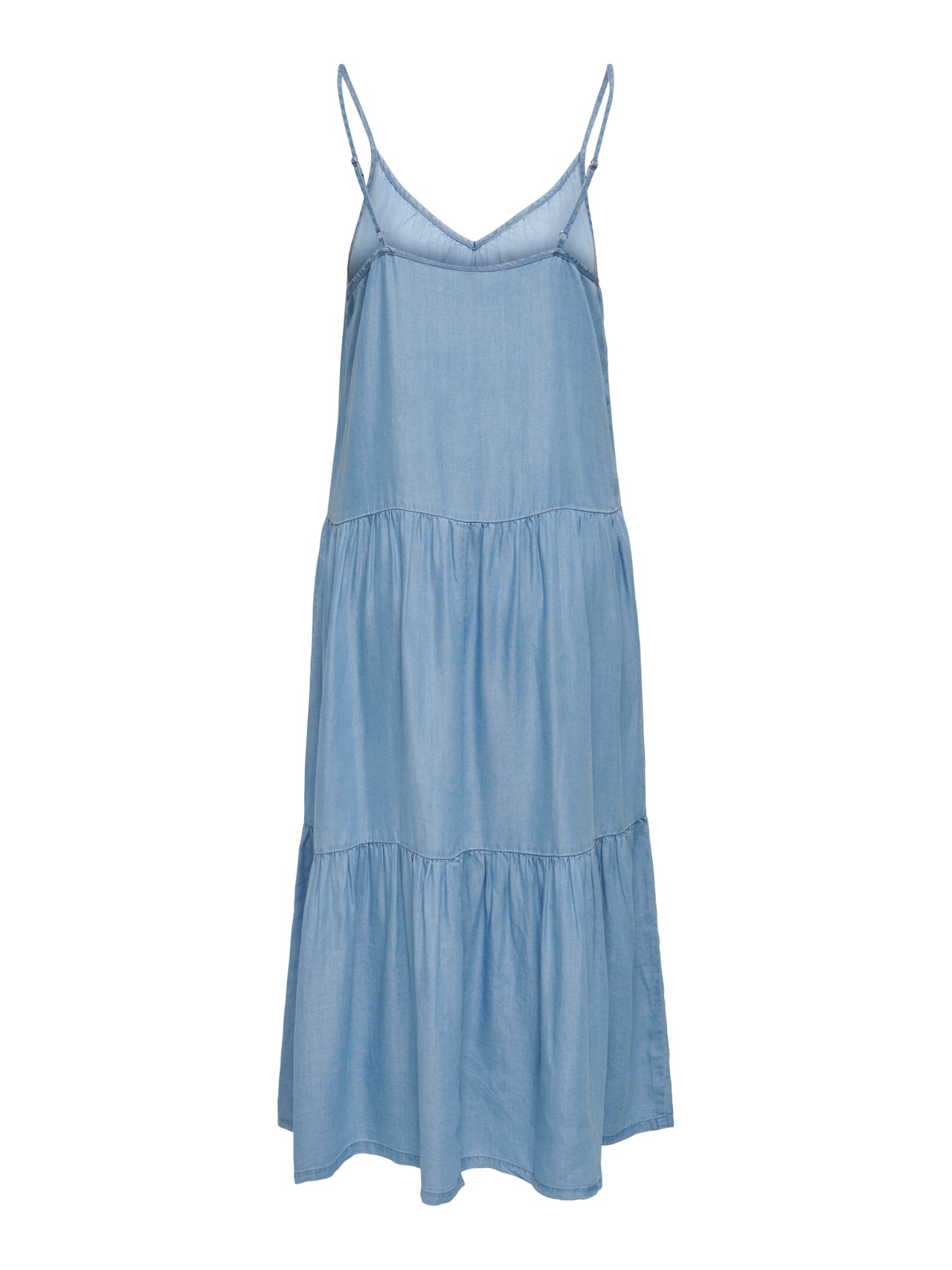 ONLY Locker geschnitten Rundhals Langes Kleid -Light Blue Denim - 15292146
