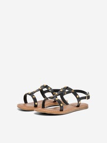 ONLY Studded leather sandals -Black - 15292192