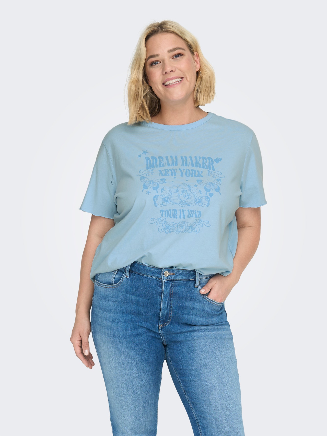 ONLY Regular fit O-hals T-shirts -Clear Sky - 15292279