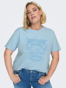 ONLY Curvy printet t-shirt -Clear Sky - 15292279
