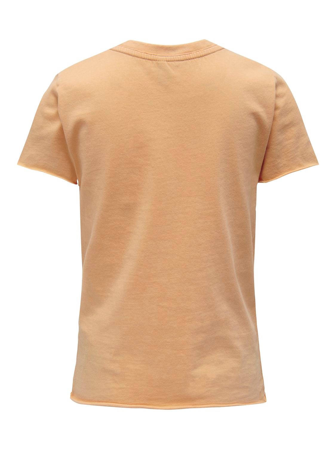 ONLY Slim Fit O-ringning T-shirt -Orange Chiffon - 15292294