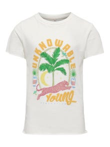 ONLY T-shirts Slim Fit Col rond -Cloud Dancer - 15292294