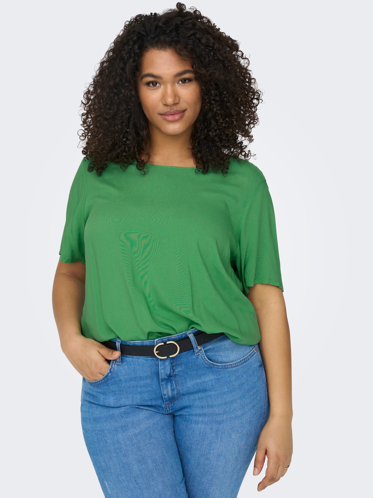 ONLY Tops Regular Fit Col bateau -Kelly Green - 15292356
