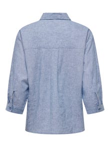 ONLY Normal geschnitten Hemdkragen Umgeschlagene Ärmelbündchen Hemd -Dresden Blue - 15292424