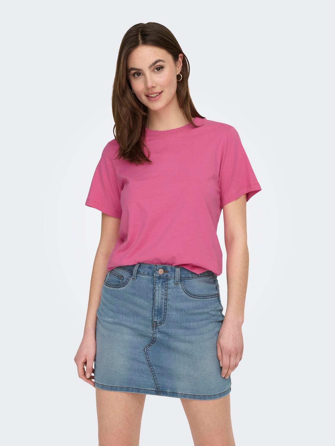 ONLY T-shirts Regular Fit Col rond -Pink Power - 15292431
