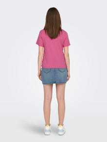 ONLY Regular Fit Round Neck T-Shirt -Pink Power - 15292431