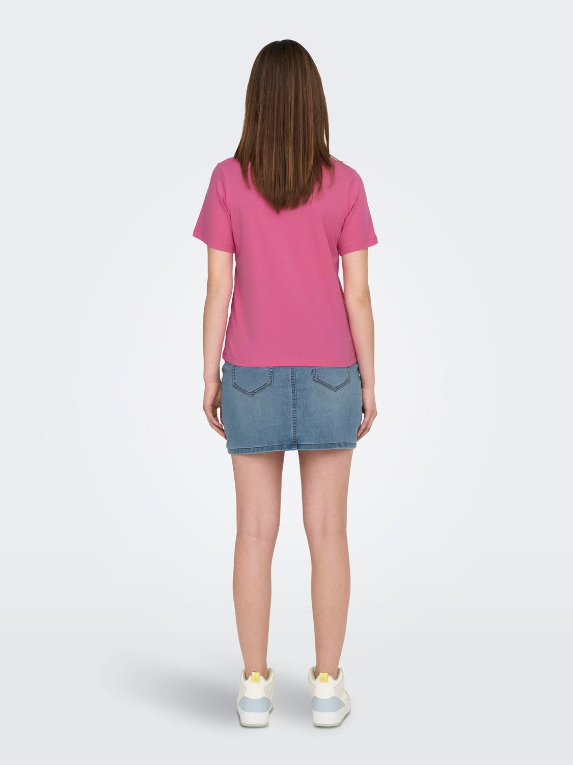 ONLY Regular Fit Round Neck T-Shirt -Pink Power - 15292431