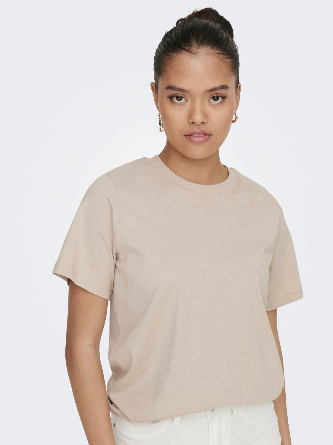 ONLY o-neck t-shirt -Chateau Gray - 15292431