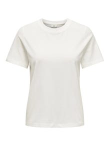 ONLY T-shirts Regular Fit Col rond -Cloud Dancer - 15292431