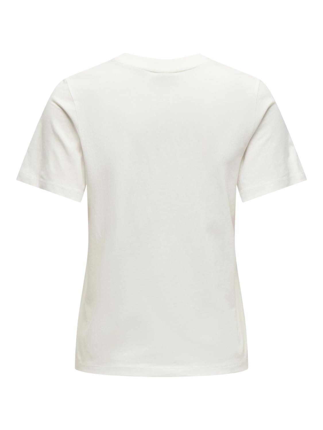 ONLY Regular Fit Round Neck T-Shirt -Cloud Dancer - 15292431