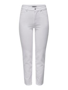 ONLY Gerade geschnitten Hohe Taille Jeans -White - 15292435